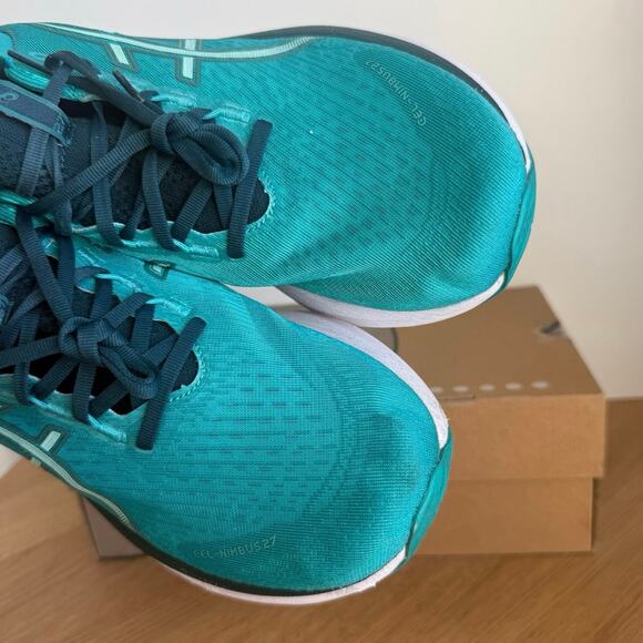 ASICS Gel Nimbus-27 Wave Teal/Saxon Green Men Sneakers- SZ 9.5 - Picture 7 of 16